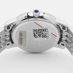 Pre Owned Frederique Constant Slimline Moonphase FC-206MPBD1S6B Black Mother Of Pearl Dial Stainless Steel Diamond Women's Wristwatch 30 mm