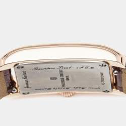 Frederique Constant Silver Rose Gold Plated Stainless Steel Embossed Leather Classics Carre FC-200MC14 Women's Wristwatch 21 mm