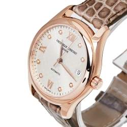 مملوكة مسبقًا ساعة يد نسائية فريدريك كونستانت ستانلس ستيل مطلي ذهبي وردي وجلد أوتوماتيك  36مم