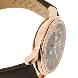 Pre Owned Frederique Constant MOP Gold Plated Stainless Steel Diamond Amour Heart Beat FC-310CSQ2PD4 Women's Wristwatch 34 mm