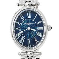 Frederique Constant Blue Stainless Steel Art Deco FC-200X2V Women's Wristwatch 25 mm