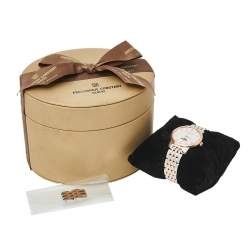 Frederique Constant Mother of Pearl Two-Tone Stainless Steel Slim Line FC-206MPWD1S2B Women's Wristwatch 30 mm