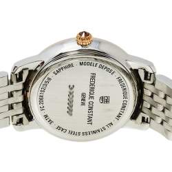 Frederique Constant Mother of Pearl Two-Tone Stainless Steel Slim Line FC-206MPWD1S2B Women's Wristwatch 30 mm