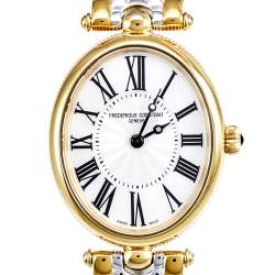 Pre Owned Frederique Constant Mother of Pearl Two Tone Stainless Steel Art Deco FC-200X2V Women's Wristwatch 26 mm