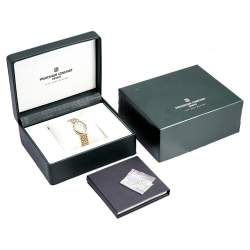 Pre Owned Frederique Constant Mother of Pearl Two Tone Stainless Steel Art Deco FC-200X2V Women's Wristwatch 26 mm