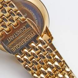 Pre Owned ساعة يد نسائية فريدريك كونستانت سلايم لاين FC-206MPWD1S2B ستانلس ستيل ثنائي اللون صدف 30 مم