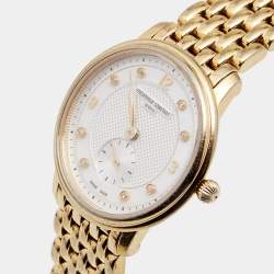 Pre Owned ساعة يد نسائية فريدريك كونستانت سلايم لاين FC-206MPWD1S2B ستانلس ستيل ثنائي اللون صدف 30 مم