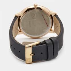 Frederique Constant Grey Rose Gold Plated Stainless Steel Satin Diamond Slim Line Joaillerie FC-220G44SD34 Women's Wristwatch 37 mm