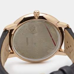 Frederique Constant Grey Rose Gold Plated Stainless Steel Satin Diamond Slim Line Joaillerie FC-220G44SD34 Women's Wristwatch 37 mm