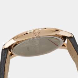 Frederique Constant Grey Rose Gold Plated Stainless Steel Satin Diamond Slim Line Joaillerie FC-220G44SD34 Women's Wristwatch 37 mm