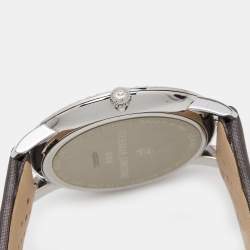 Pre Owned Frederique Constant Silver Stainless Steel Satin Diamond Slim Line FC-220M4SD36 Women's Wristwatch 37 mm