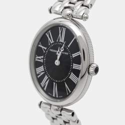Frederique Constant Black Stainless Steel Classics Art Deco Oval FC-200X2V/VD25/26 Women's Wristwatch 25 mm