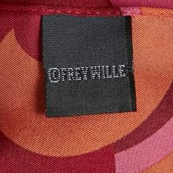 Frey Wille Pink/Orange Printed Silk Magic Sphinx Square Scarf