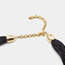 Pre Owned Frey Wille Fire Enamel Gold Tone Cord Necklace