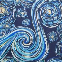 Pre Owned Frey Wille Blue Vincent van Gogh Silk Square Scarf