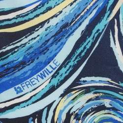 Pre Owned Frey Wille Blue Vincent van Gogh Silk Square Scarf