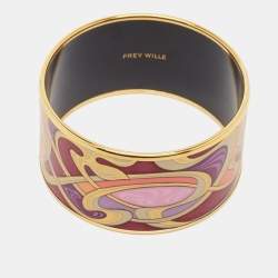 Pre Owned Frey Wille Fire Enamel Gold Tone Bracelet 