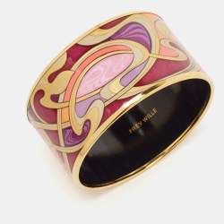 Pre Owned Frey Wille Fire Enamel Gold Tone Bracelet 