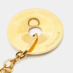 Pre Owned FreyWille Gustav Klimt Adele Bloch-Bauer Luna Piena Fire Enamel Gold Tone Pendant Necklace