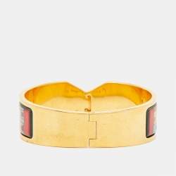 Pre Owned Frey Wille Fire Enamel Gold Plated Clasp Bracelet S