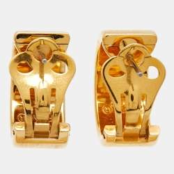 Pre Owned Frey Wille Multicolor Fire Enamel Gold Tone Hoop Earrings