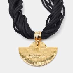 Frey Wille Alphonse Mucha Fire Enamel Gold Tone Cord Necklace