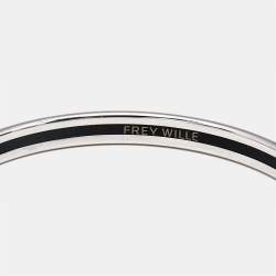 Frey Wille Blue Enamel Silver Tone Ultra Bangle Bracelet