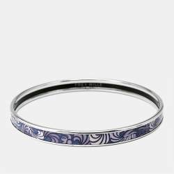Frey Wille Purple Enamel Silver Tone Ultra Bangle Bracelet
