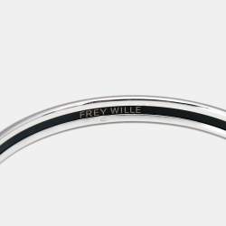 Frey Wille Red Enamel Silver Tone Ultra Bangle Bracelet