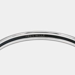 Pre Owned Frey Wille Purple Enamel Silver Tone Ultra Bangle Bracelet