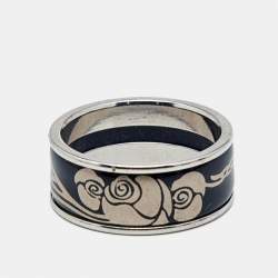 Frey Wille Fire Enamel Silver Tone Ring Size 53