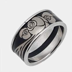Frey Wille Fire Enamel Silver Tone Ring Size 53
