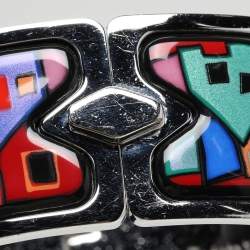 Frey Wille Multicolor Enamel Silver Tone Clasp Bracelet S