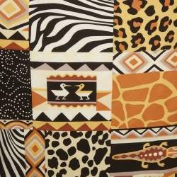 Pre Owned وشاح فري ويل حرير مربع طباعة رمادي