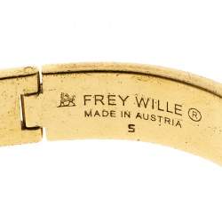 Pre Owned Frey Wille Hommage A’ Gustav Klimt Enamel Gold Plated Ballerina Clasp Bracelet S