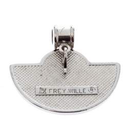 Pre Owned Frey Wille Hundertwasser Street River Fire Enamel Half Moon Pendant 