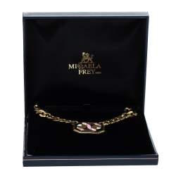 Pre Owned Frey Wille Vintage Multicolor Fire Enamel Chain Link Pendant Necklace