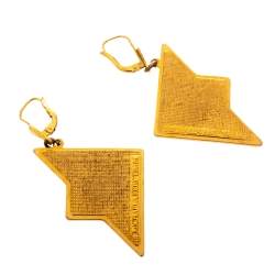 Pre Owned Frey Wille Multicolor Fire Enamel Gold Tone Dangle Earrings