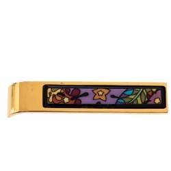 Pre Owned Frey Wille Multicolor Fire Enamel Gold Tone Cascade Pendant