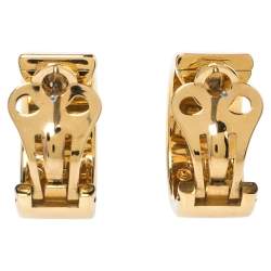 Pre Owned Frey Wille Sun Lotus Fire Enamel Mini Creole Earrings