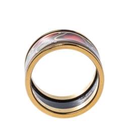 Pre Owned Frey Wille Hommage à Hundertwasser Multicolor Fire Enamel Band Ring Size 53