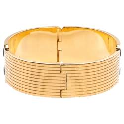 Frey Wille Vintage Fire Enamel Motif Gold Plated Hinged Bangle