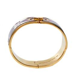 Frey Wille Vintage Fire Enamel Motif Gold Plated Hinged Bangle