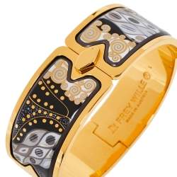 Pre Owned Frey Wille Fire Enamel Gold Plated Clasp Bracelet L