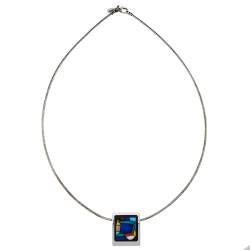 Frey Wille Homage à Hundertwasser Emotion Spiral Square Pendant Omega Chain Necklace