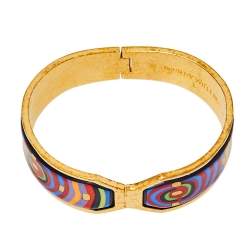 Pre Owned Frey Wille Hommage à Hundertwasser Spiral of Life Multicolor Fire Enamel Clasp Contessa Bracelet L