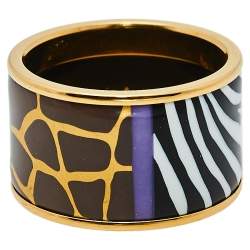 Pre Owned Frey Wille Spirit Of Africa Safari Multicolor Fire Enamel Band Ring Size EU 53