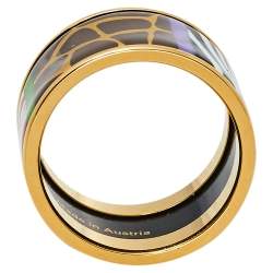 Pre Owned Frey Wille Spirit Of Africa Safari Multicolor Fire Enamel Band Ring Size EU 53