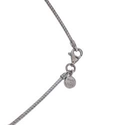 Pre Owned Frey Wille Sterling Silver Omega Chain Cross Pendant Necklace