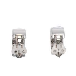 Pre Owned Frey Wille Floral Symphony Fire Enamel Palladium Plated Hoop Earrings